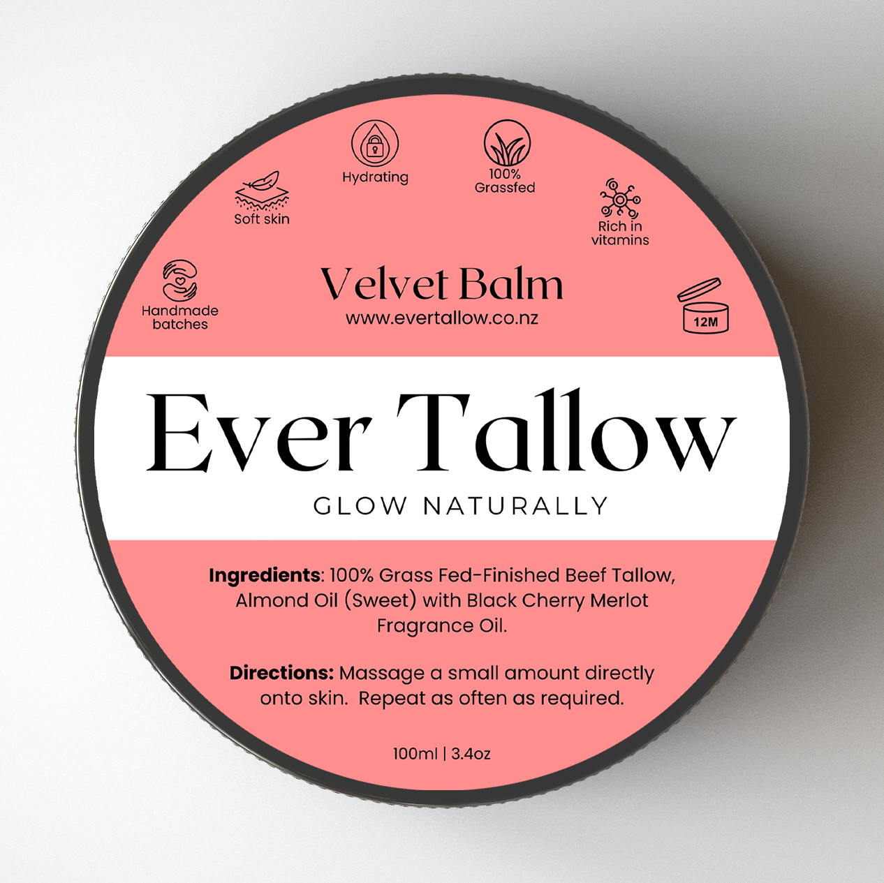 Velvet Balm: Black Cherry Merlot Tallow Balm